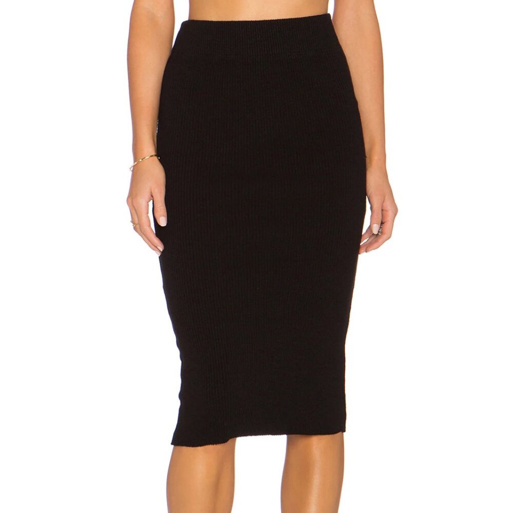 James Perse rib knit Skinny Midi Skirt